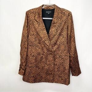INC‎ International Concepts Cheetah Double Breast Blazer Size Medium